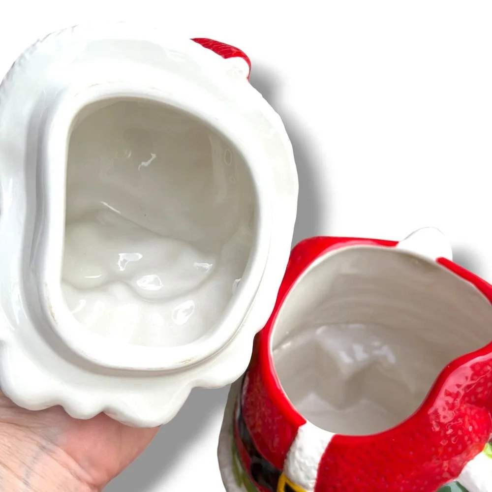 Fitz‎ and Floyd Holiday Cheer Santa Cookie Jar Christmas Ceramic Canister 2008